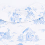 Angel Dear Puppy Toile Blue - 2 Way Zipper Footie, Swaddle & Bandana Bib SetEveretts Place