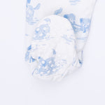 Angel Dear Puppy Toile Blue - 2 Way Zipper Footie, Swaddle & Bandana Bib SetEveretts Place
