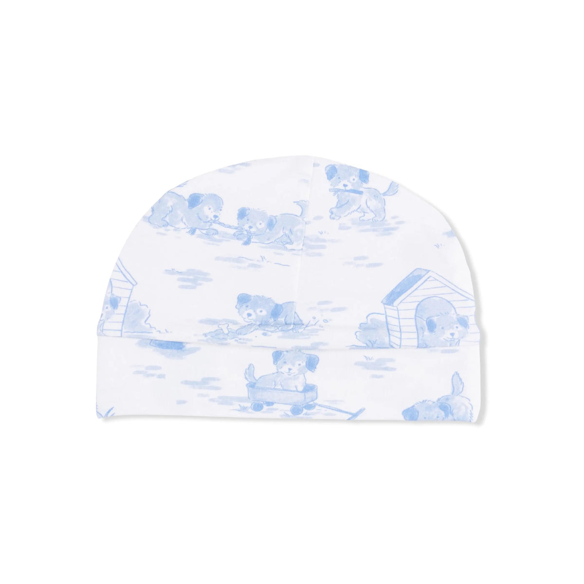Puppy Toile Blue - Beanie Hat - White, Bib, Child, Hat | Everetts Place