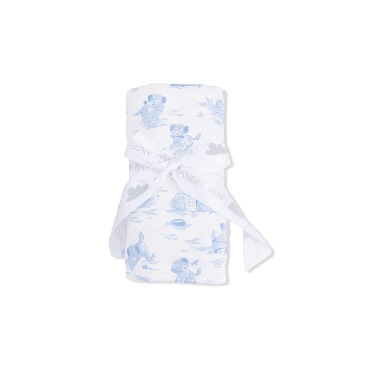 Angel Dear Puppy Toile Blue - Swaddle Blanket - 