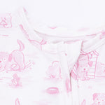 Angel Dear Puppy Toile Pink - 2 Way Ruffle Back Zipper Footie & Swaddle Blanket SetEveretts Place
