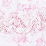 Angel Dear Puppy Toile Pink - 2 Way Ruffle Back Zipper Footie & Swaddle Blanket SetEveretts Place