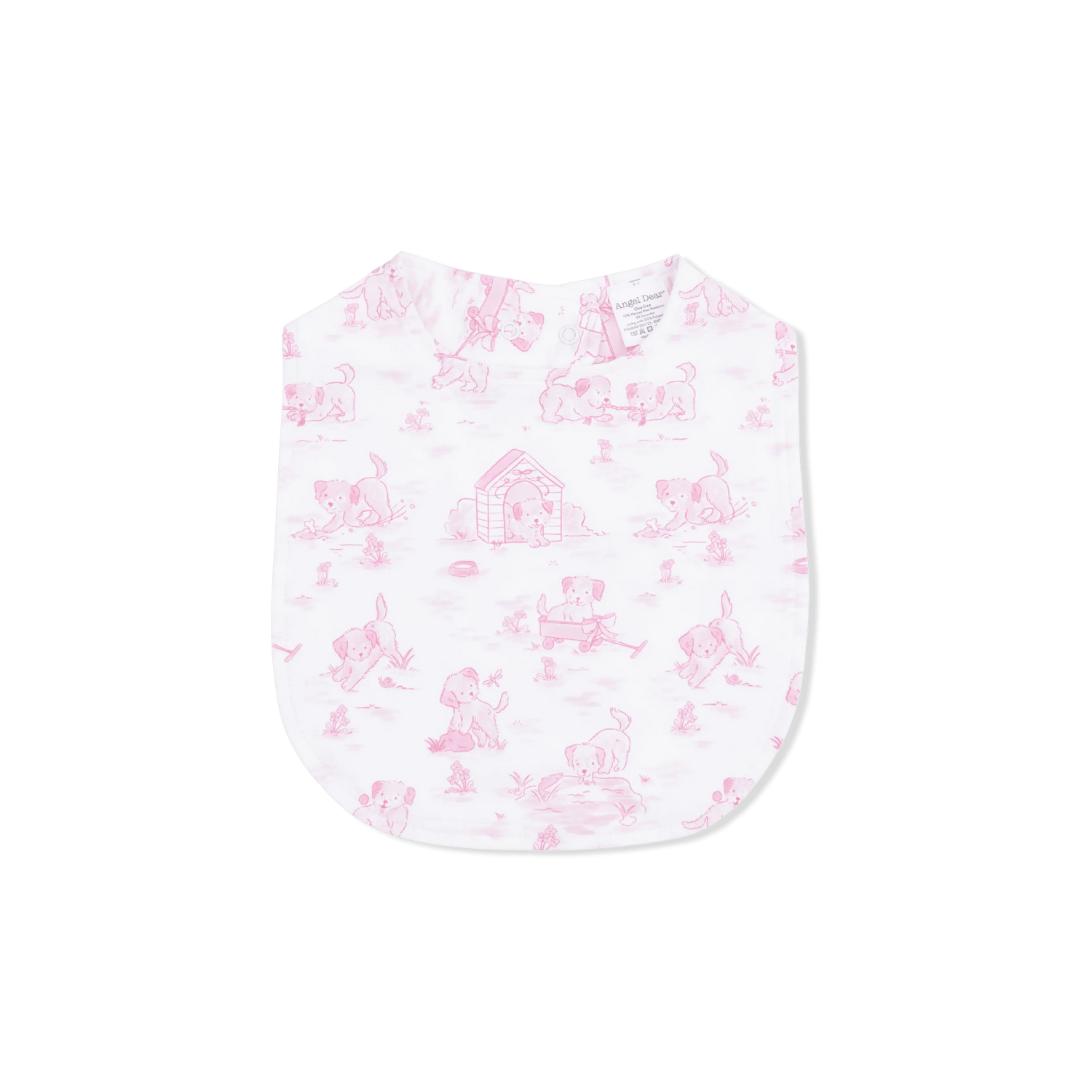 Puppy Toile Pink - Feeding Bib - Bib, White, Baby & Toddler Clothing, Pink, Clothing | Everetts Place