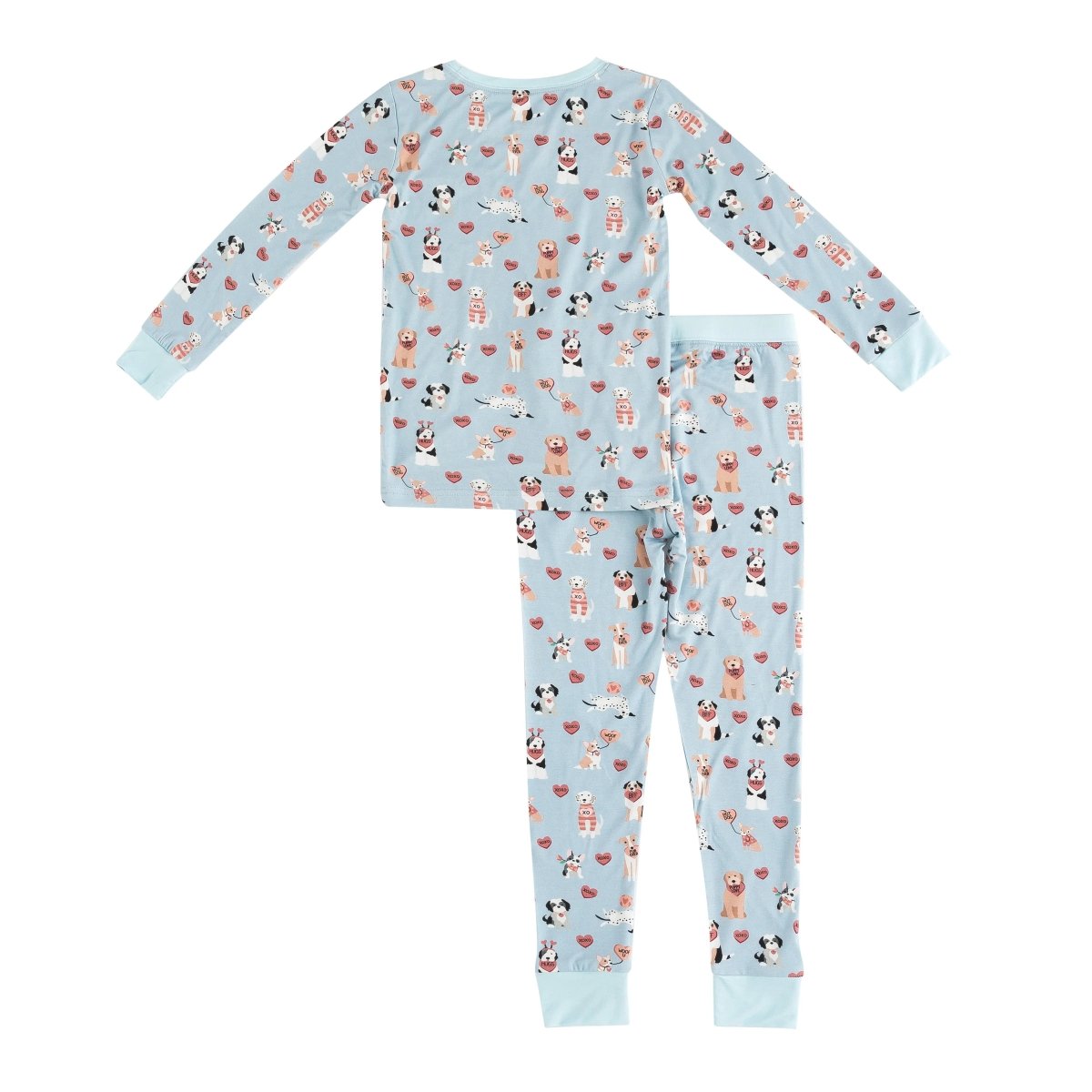 Dreamlet Pups And Kisses Blue Two Piece Baby Set Dreamlet Outfit - Everetts Place Boutique - 