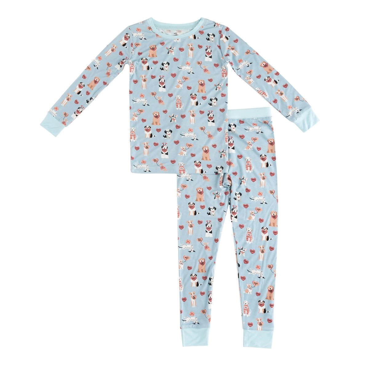 Dreamlet Pups And Kisses Blue Two Piece Baby Set Dreamlet Outfit - Everetts Place Boutique - 