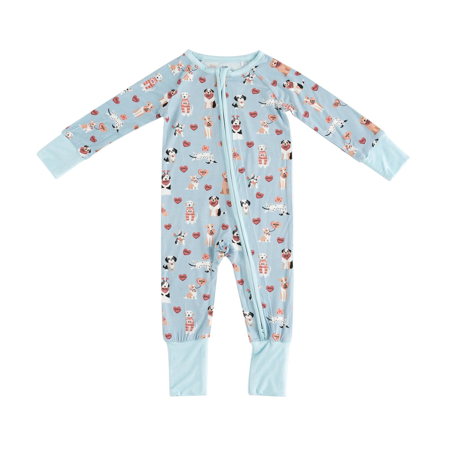 Dreamlet Pups And Kisses Convertible Zip Footies Blue Dreamlet - 
