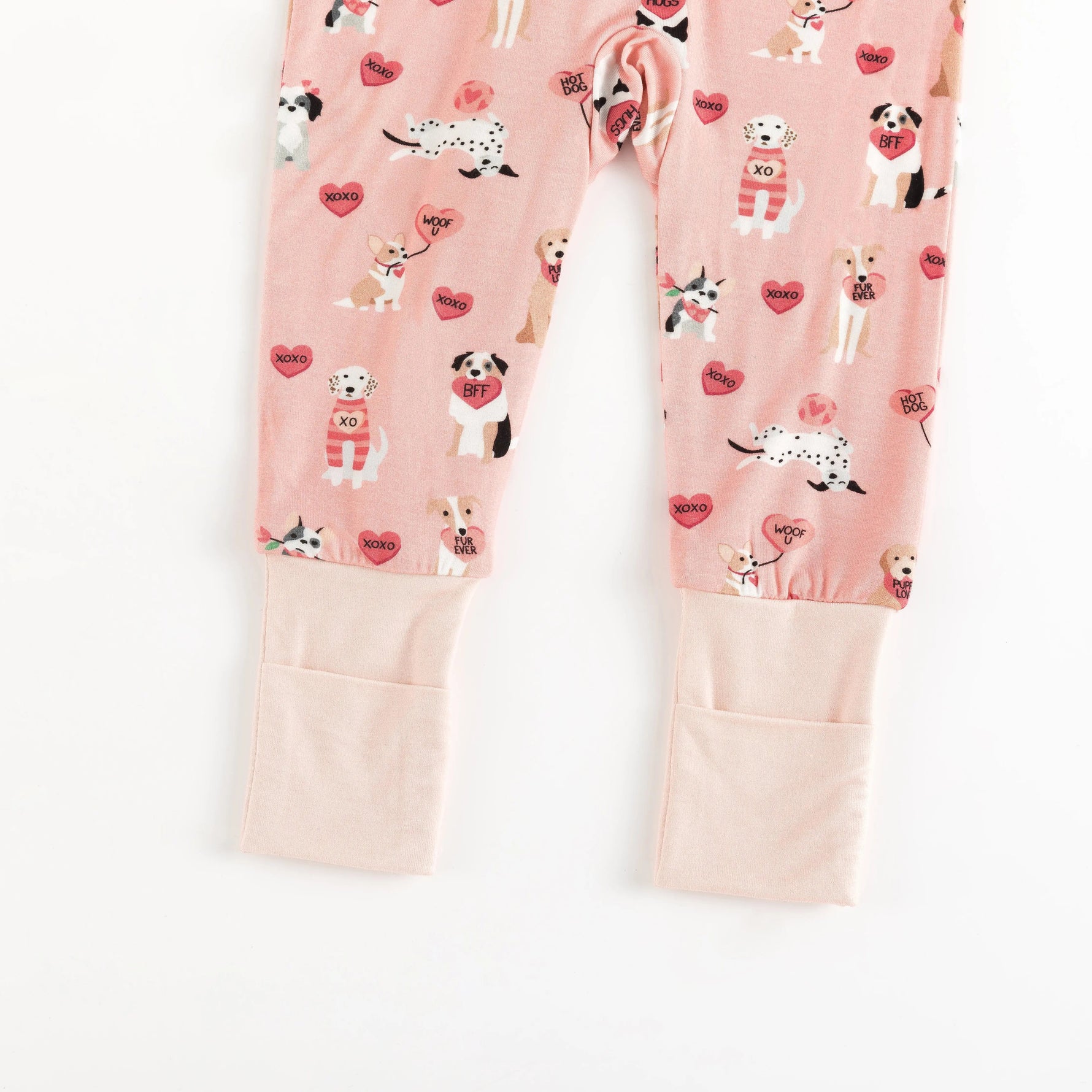 Dreamlet Pups And Kisses Convertible Zip Footies Pink Baby Sleepwear - 