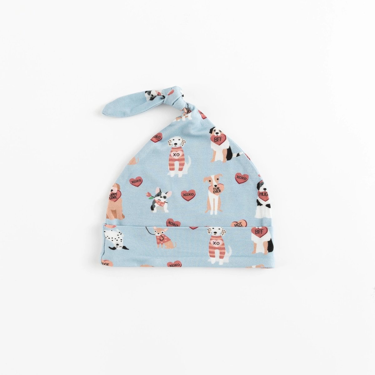 Dreamlet Pups And Kisses Knotted Hat Blue Baby Accessory For Newborn - Everetts Place Boutique - 