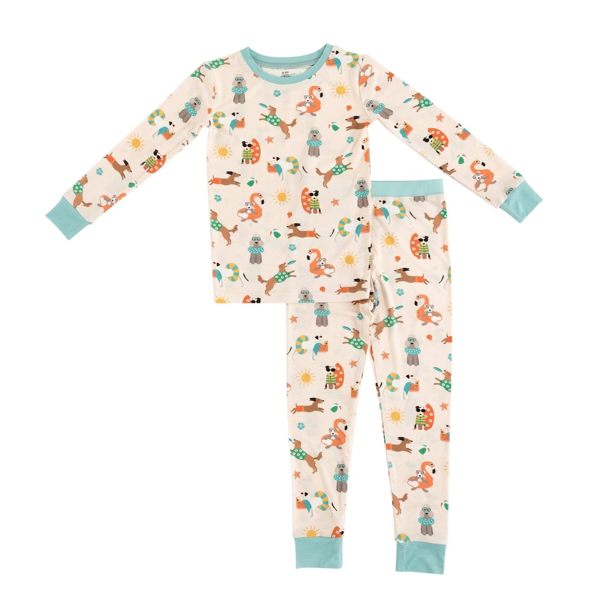 Dreamlet Pups in the Sun Long Sleeve Pajama Set for Summer Fun - Everetts Place Boutique - 