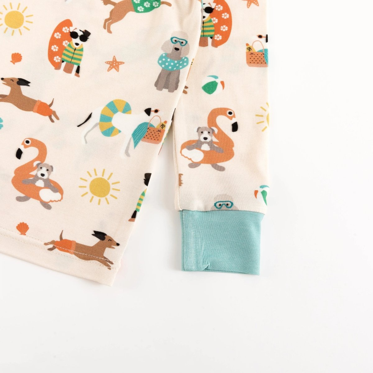 Dreamlet Pups in the Sun Long Sleeve Pajama Set for Summer Fun - Everetts Place Boutique - 