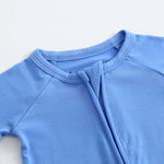 Luxie Charm Pure Blue Zippered Baby Romper - Everetts Place Boutique - 