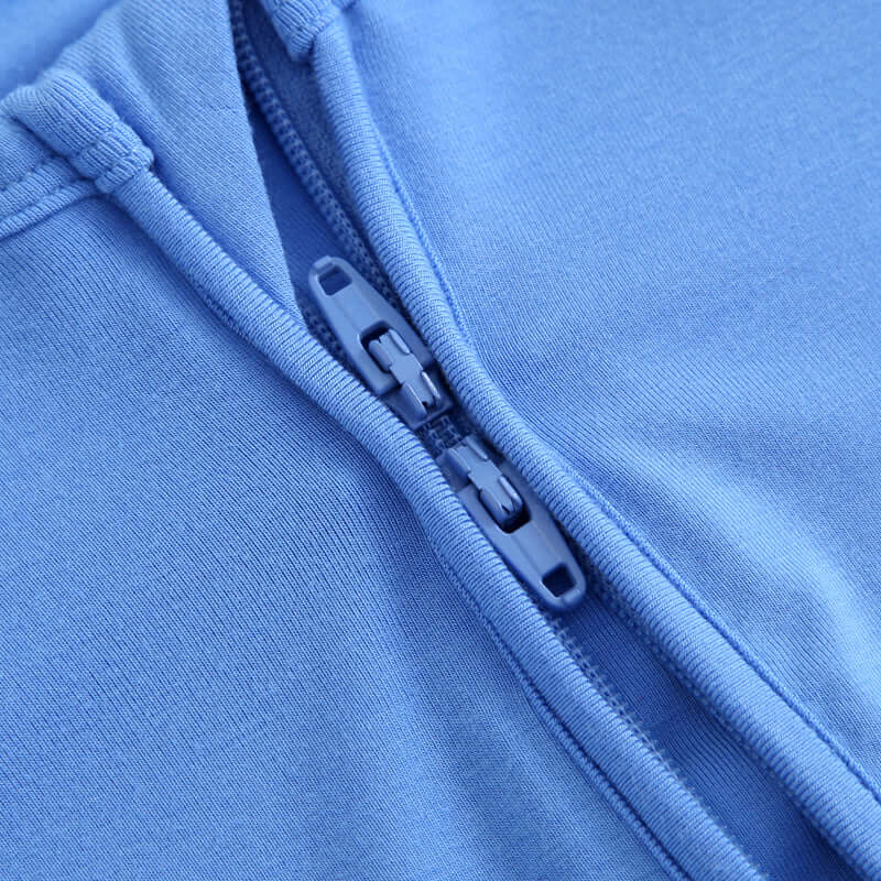 Luxie Charm Pure Blue Zippered Baby Romper - Everetts Place Boutique - 