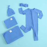 Luxie Charm Pure Blue Zippered Baby Romper - Everetts Place Boutique - 