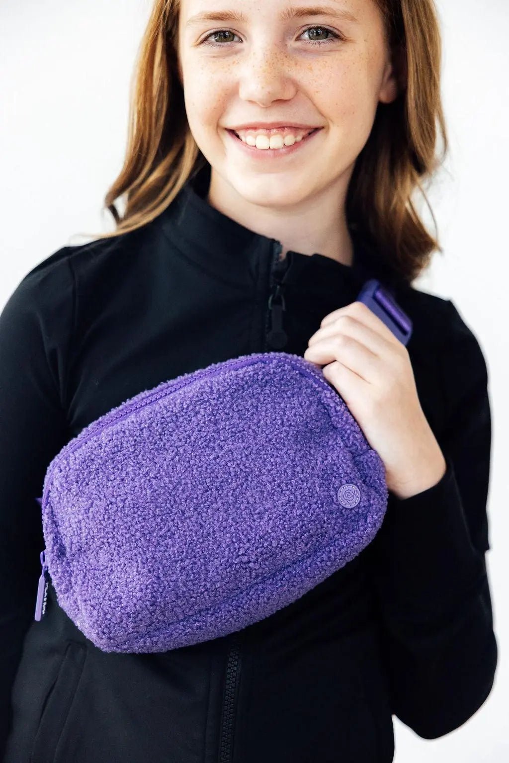 Purple Fleece Belt Bag - Wool, Purple, Woolen, Knit cap, Knitting | Everetts Place
