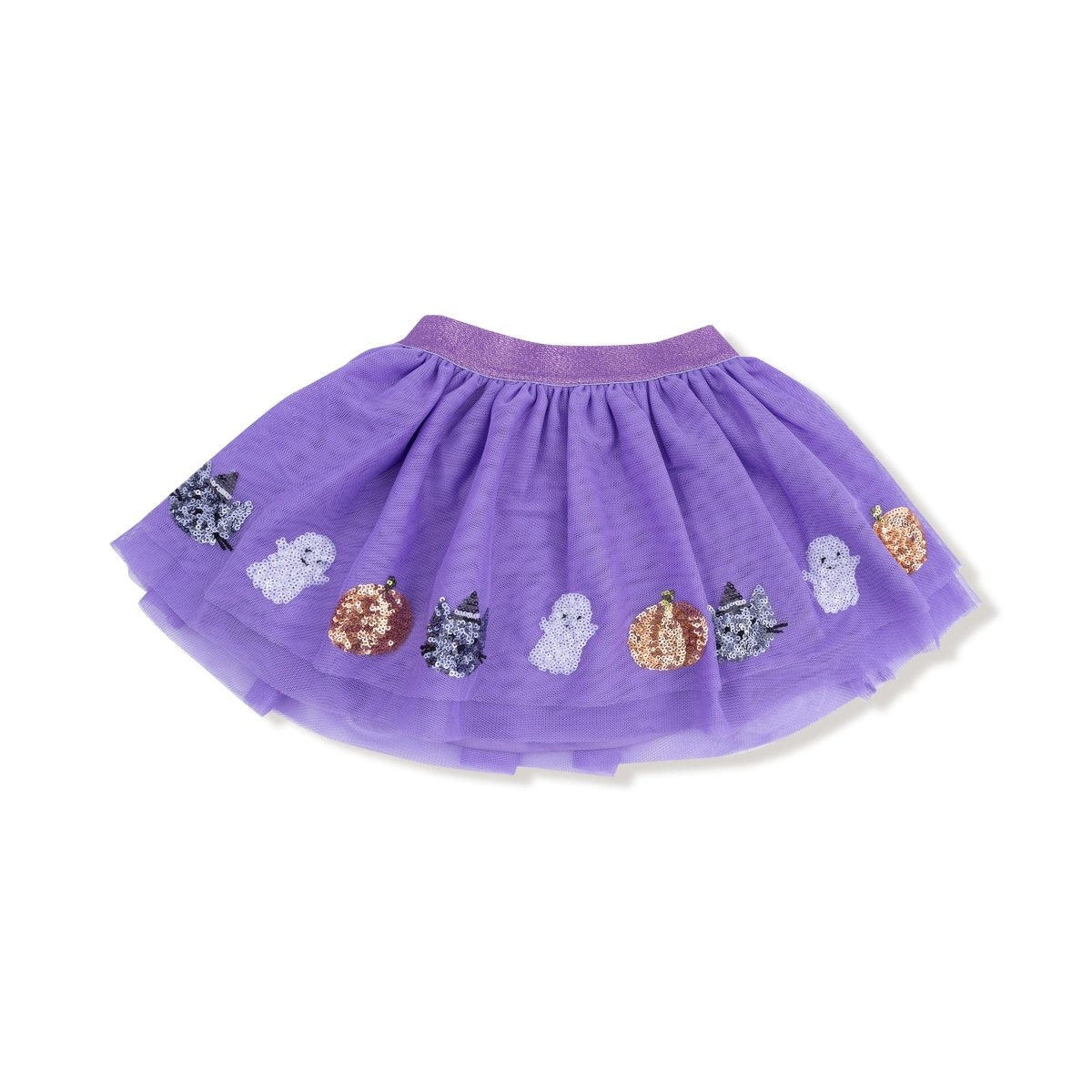 Angel Dear Purple Halloween Tutu Skirt With Sequin Cat Ghost Pumpkin - Everetts Place Boutique - 
