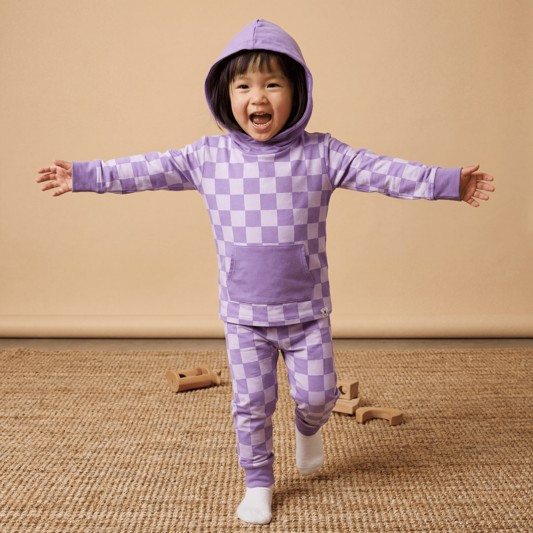 Purple Haze Checker Hooded Jogger Set - Sleeve, Baby & Toddler Clothing, Child, Pajamas, Toddler | Everetts Place