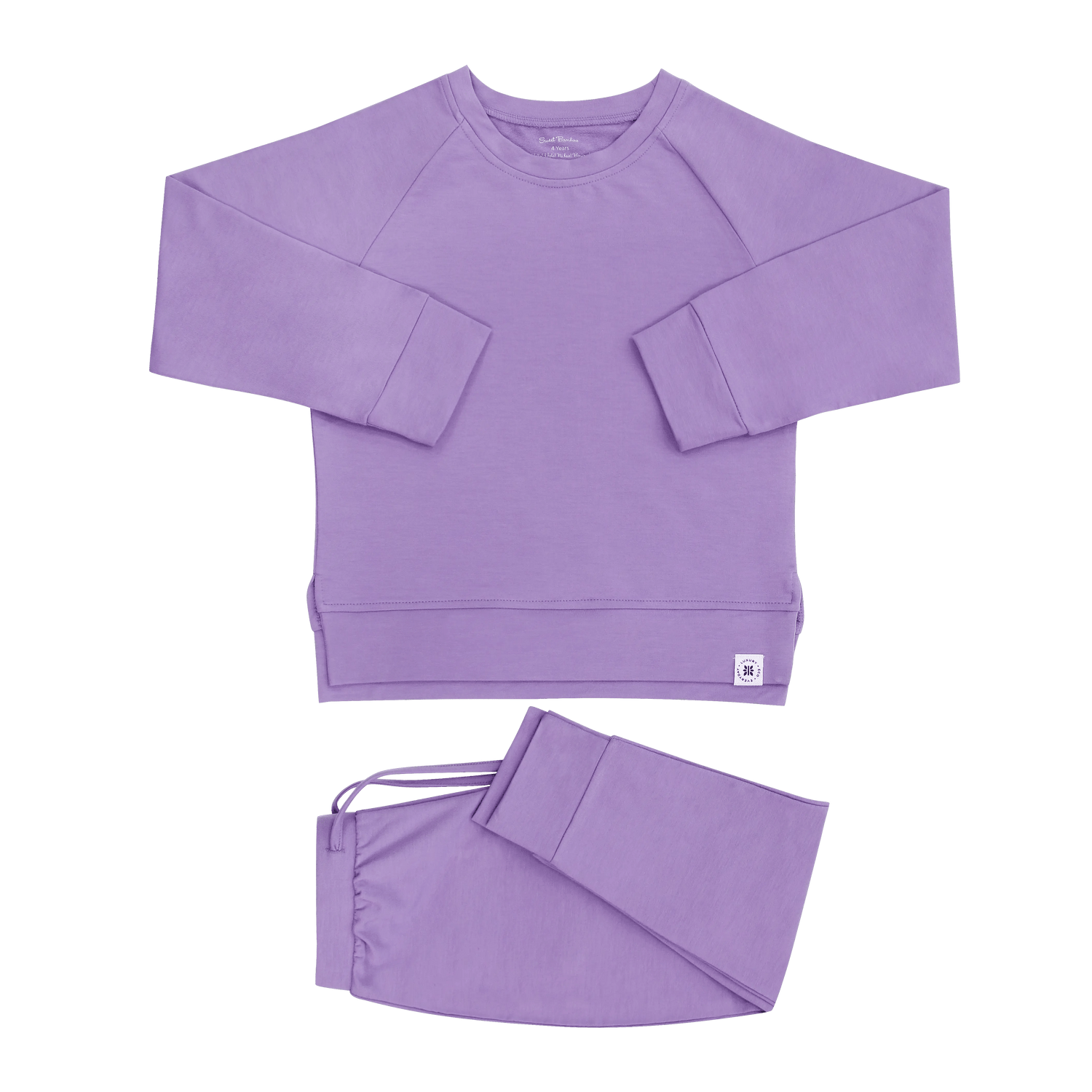 Sweet Bamboo Purple Lily Crew Neck Jogger Set - 