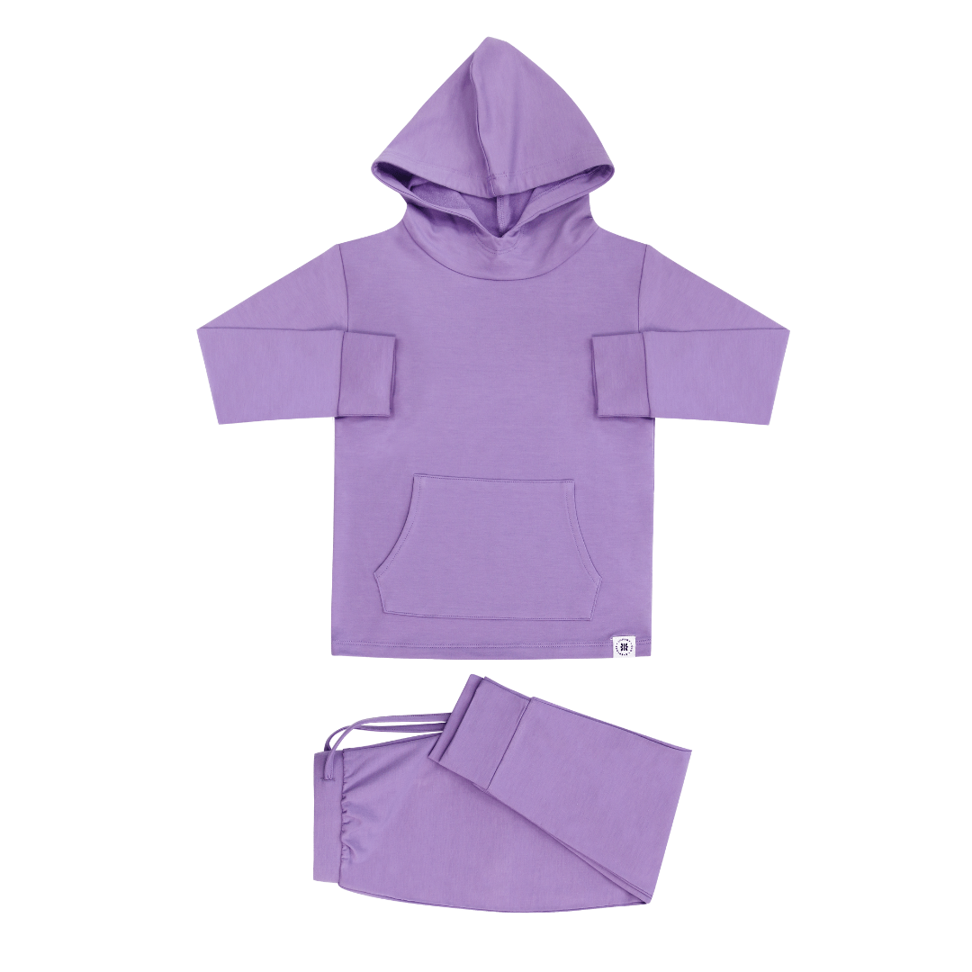 Purple Lily Hooded Jogger Set for Girls with Pockets Sweet Bamboo Everetts Place: Online Boutique