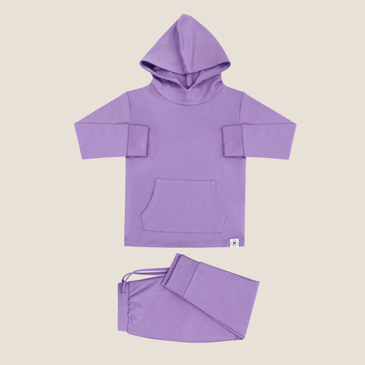 Purple Lily Hooded Jogger Set for Girls with Pockets Sweet Bamboo Everetts Place: Online Boutique