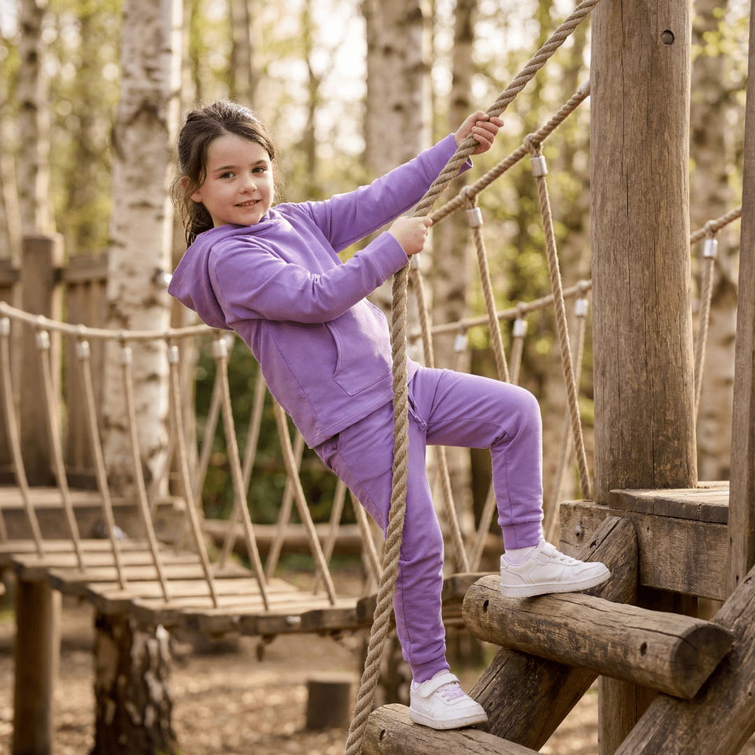Purple Lily Hooded Jogger Set - Clothing, Sleeve, Happiness, Child, Smile | Everetts Place