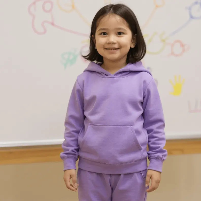 Sweet Bamboo Purple Lily Hooded Jogger Set - 