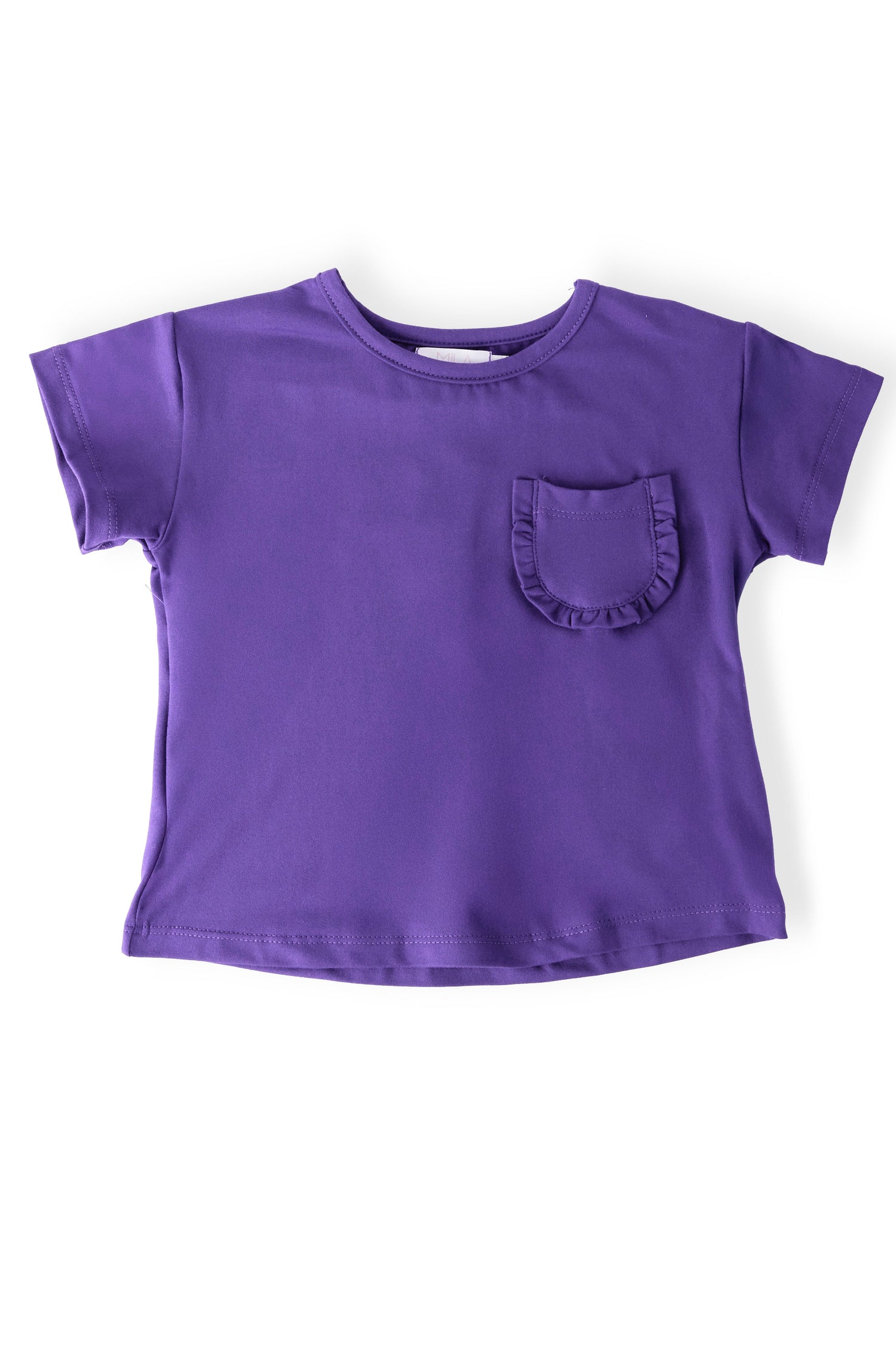 Mila & Rose ® Trendy Ruffle Pocket Tee for Girls - Boxy Fit, Perfect for Active Days -
