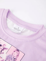 Rylee Faith Designs Purple Top And TS Print Bell Bottom Pants Girls Set - Everetts Place Boutique - 