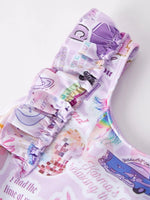 Rylee Faith Designs Purple TS Girls Boutique Swimsuit Ruffle One Piece Cute - 