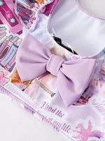 Rylee Faith Designs Purple TS Girls Boutique Swimsuit Ruffle One Piece Cute - 