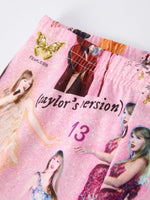 Rylee Faith Designs Purple TS Print Girls Milk Silk Outfits：Musical Journey in Style - 