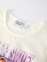 Rylee Faith Designs Purple TS Print Girls Milk Silk Outfits：Musical Journey in Style - 