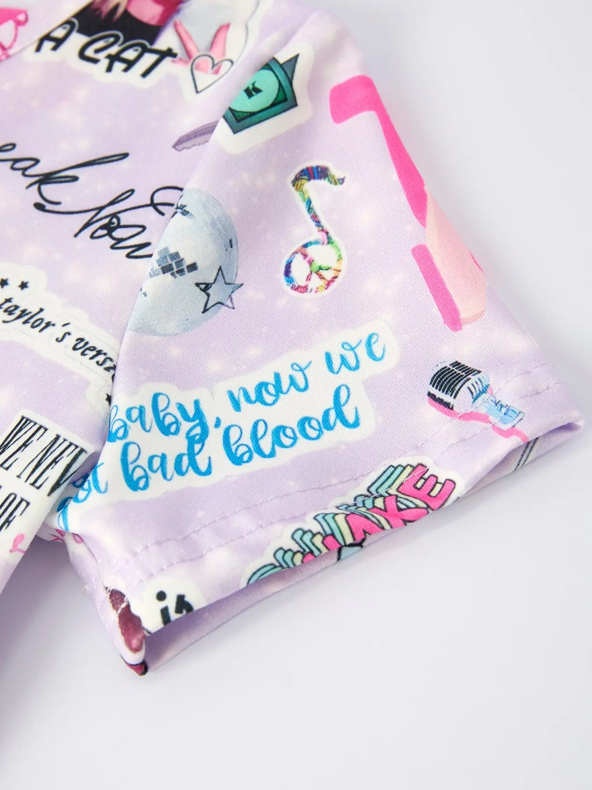 Rylee Faith Designs Purple TS Print Ruffle Girls' Short Sleeve Dress - 