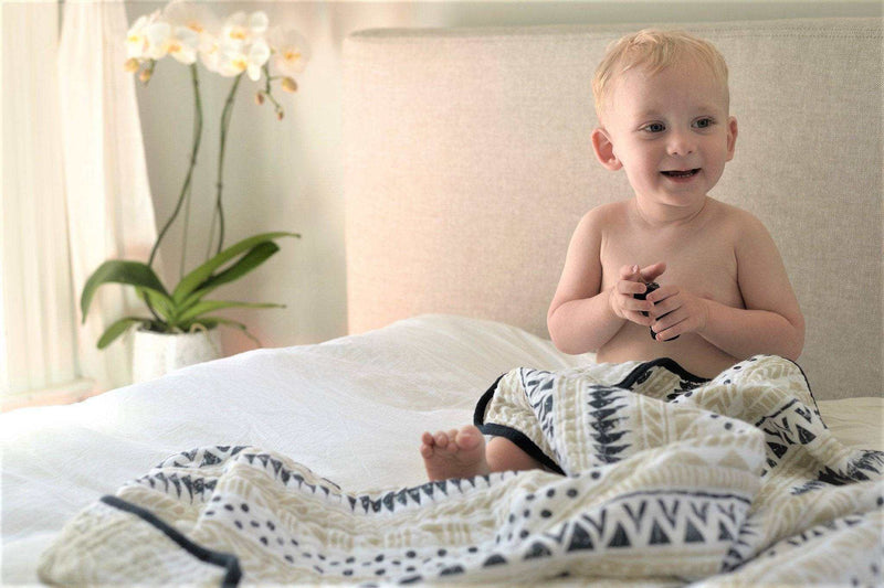 Pyramid And Boho Fields Cotton Muslin Blanket - Everetts Place: Online Boutique - Kids & Babies