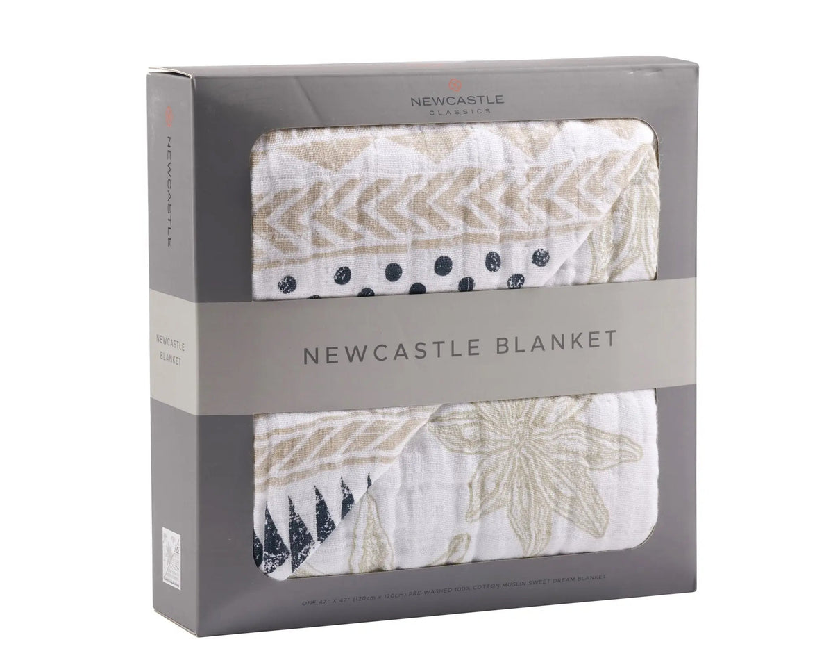 Newcastle Classics Pyramid And Boho Fields Cotton Muslin Newcastle Blanket - 