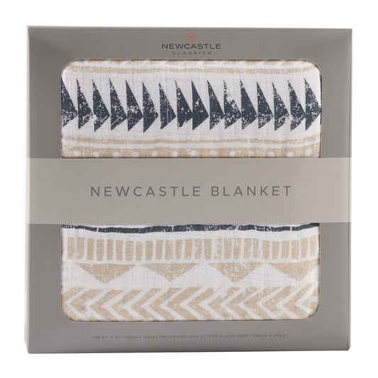 Pyramid Cotton Muslin Newcastle Blanket for Kids 47 Inch x 47 Inch Soft Breathable Cuddly Comfort Newcastle Classics