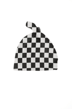 Little Mae & Co Race Black Checkered Knotted Hat - 