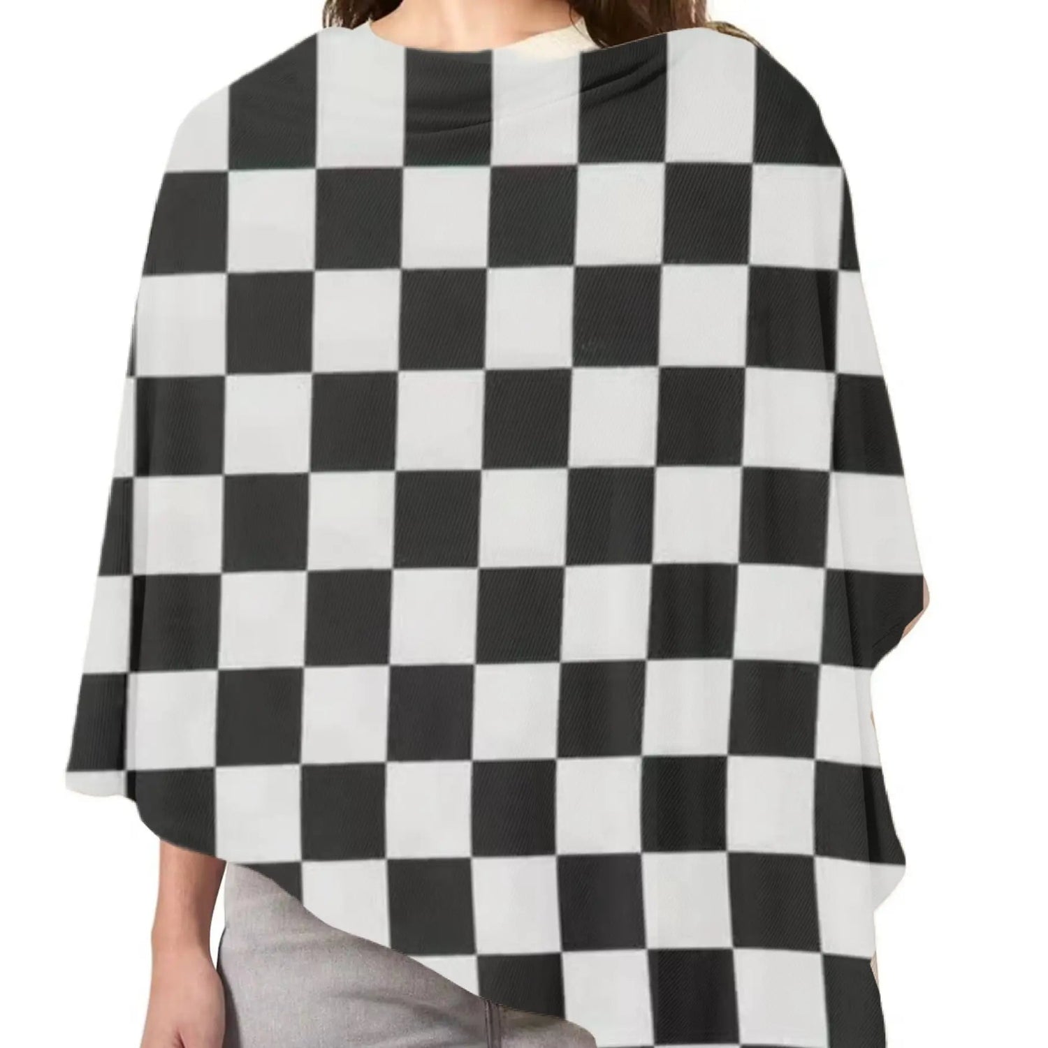 Little Mae & Co Race Black & White Checkered Carseat Cover - 