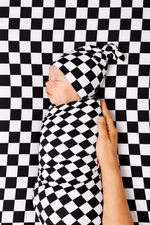 Little Mae & Co Race Black & White Checkered Stretch SwaddleEveretts Place