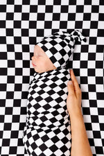 Little Mae & Co Race Black & White Checkered Stretch Swaddle - 