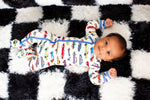 Bestaroo Racing Cars Bamboo Baby Footie With Two Way Zipper For Easy Diaper Changes - 