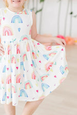 Radiant Rainbows Tank Twirl Dress - Dress, Pink, Day Dress, One-piece garment, Child | Everetts Place