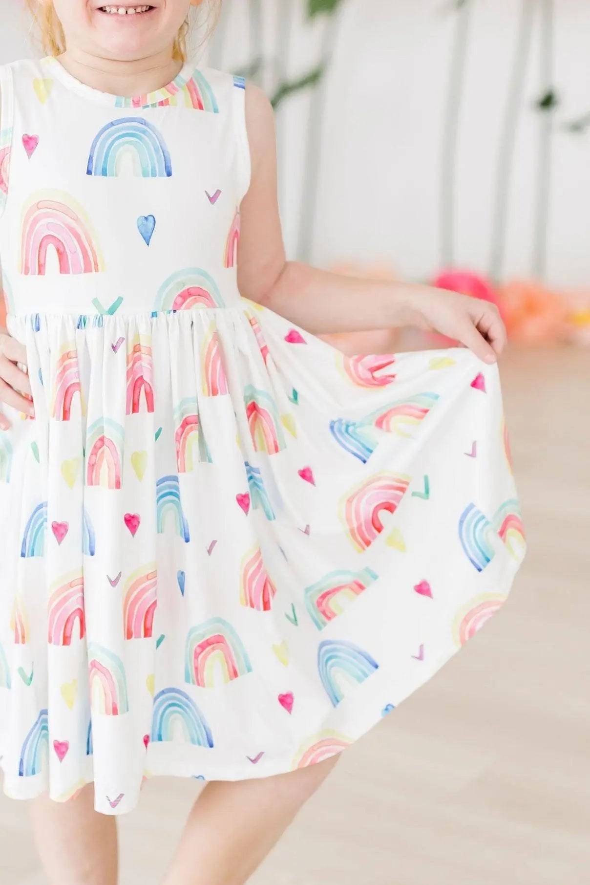 Radiant Rainbows Tank Twirl Dress - Dress, Pink, Day Dress, One-piece garment, Child | Everetts Place