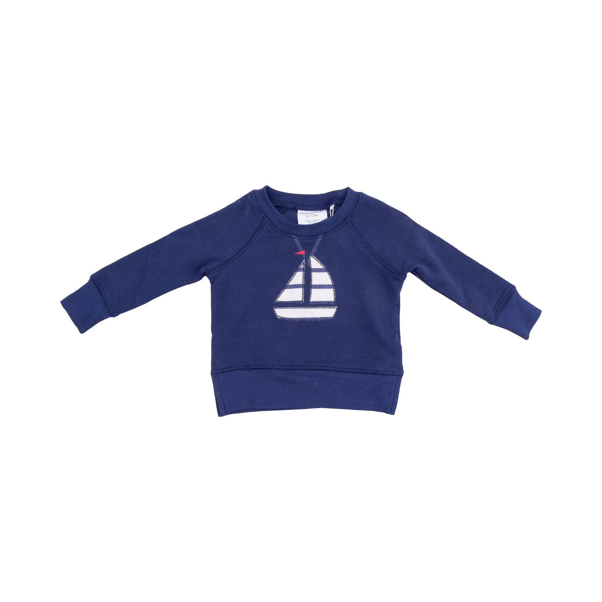 Raglan Sweatshirt with Sailboat Applique and French Terry Shorts for Kids Angel Dear
