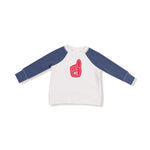 Angel Dear Raglan Sweatshirt with Red Number One Chenille Applique - 