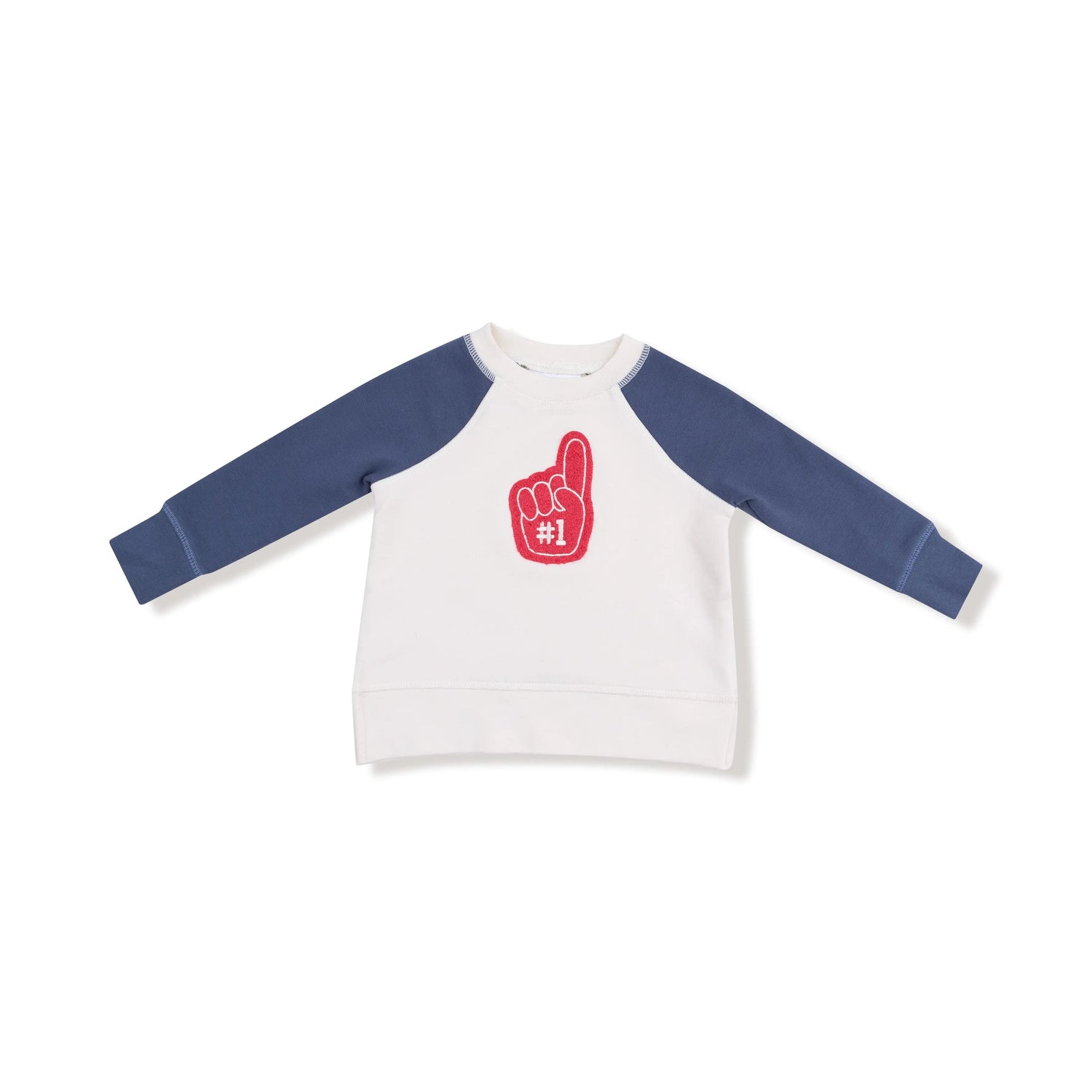 Angel Dear Raglan Sweatshirt with Red Number One Chenille Applique - 