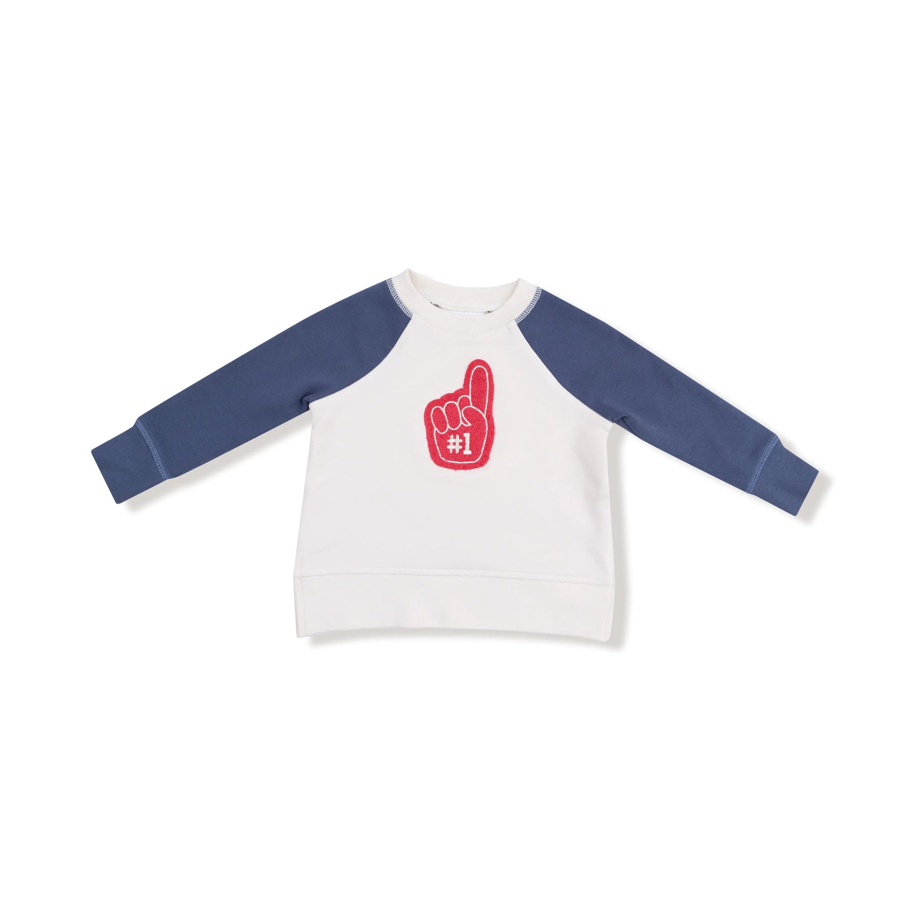 Angel Dear Raglan Sweatshirt with Red Number One Chenille Applique - 