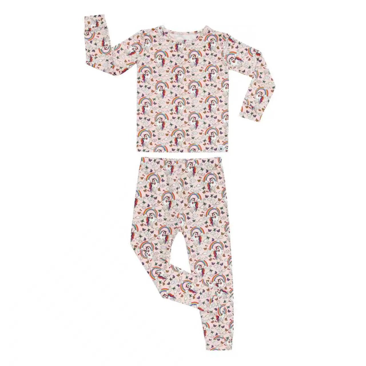 Sweet Bamboo Rainbow Bright Big Kid Pajama Set - 
