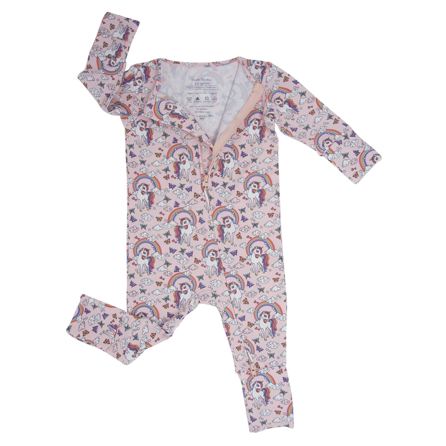 Rainbow Bright Convertible Romper Soft Fabric Two Way Zip Sweet Bamboo Everetts Place: Online Boutique