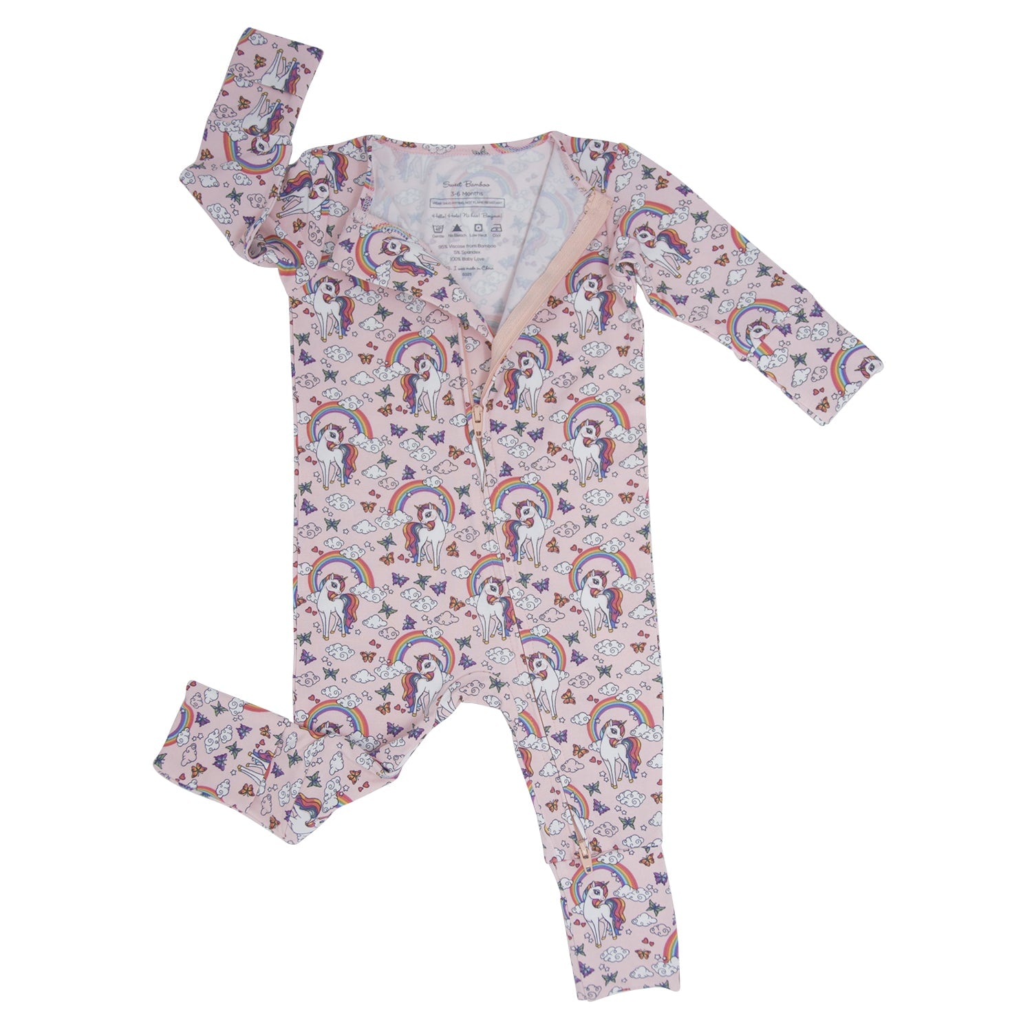 Rainbow Bright Convertible Romper Soft Fabric Two Way Zip Sweet Bamboo Everetts Place: Online Boutique