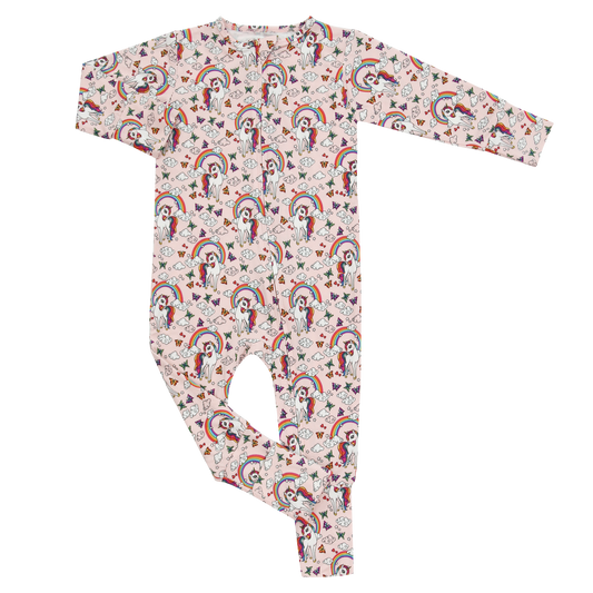 Rainbow Bright Convertible Romper Soft Fabric Two Way Zip Sweet Bamboo Everetts Place: Online Boutique
